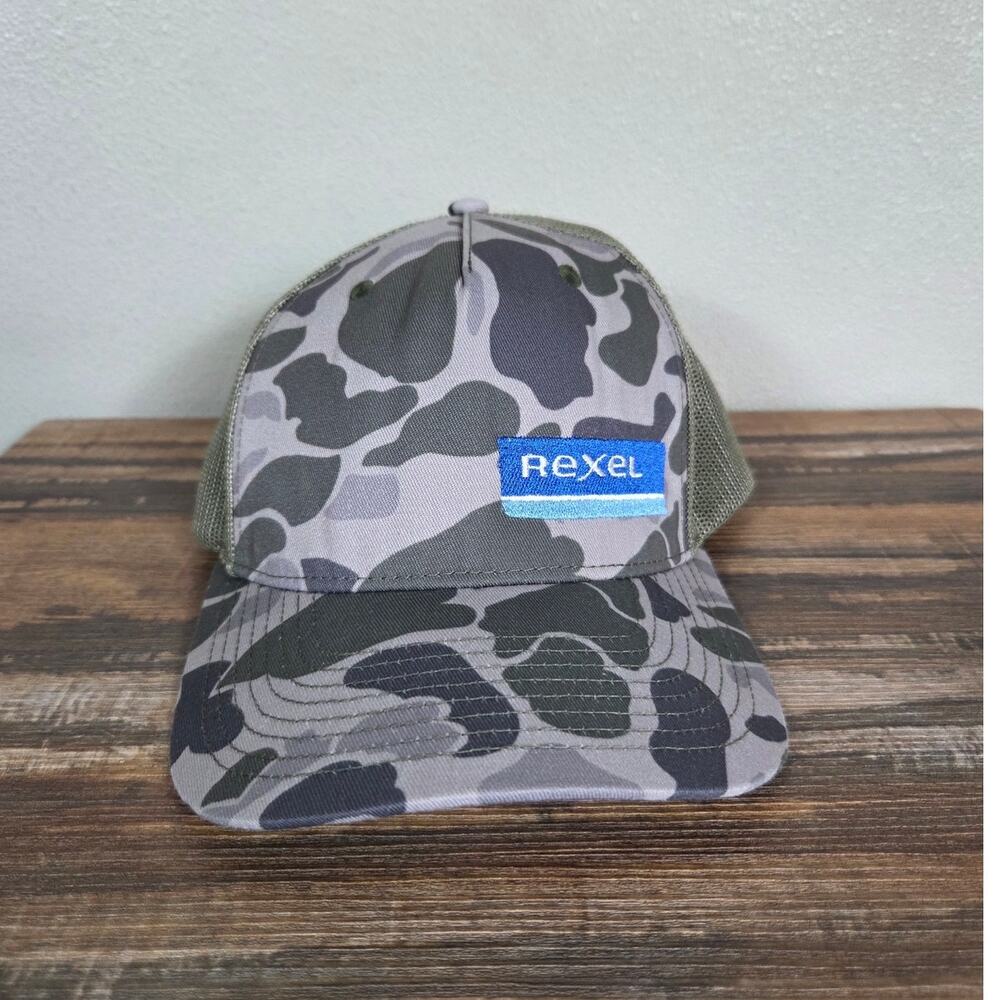 Richardson Rexel Gray Camo Blue Logo Hat
